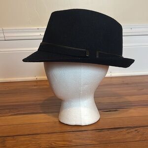 Classic Dark Navy Blue Herschel Hat Co Wool Fedora Hat Size Large
